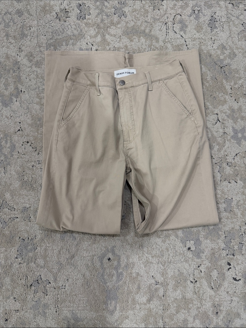 Aritzia Denim Forum Light Beige Casual Trousers